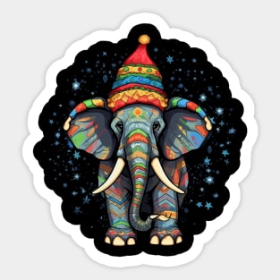 Elephant Christmas Sticker